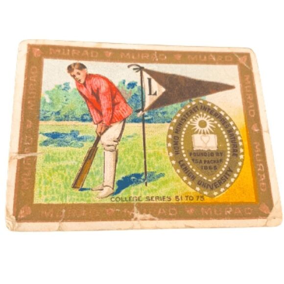 Rare Vintage Lehigh University Trading Card, Murad Tobacco College Card Cricket - Picture 1 of 12